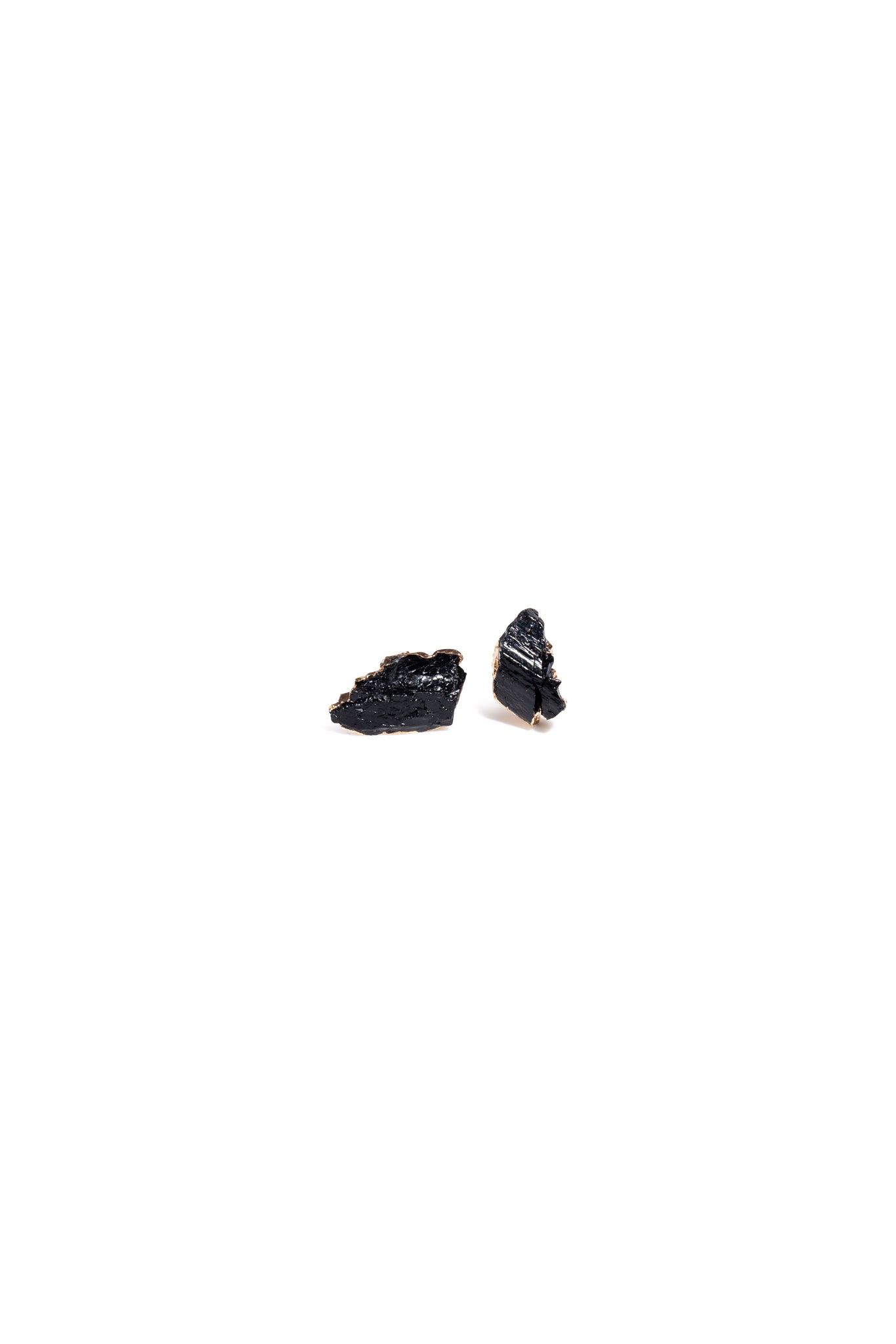 Black Tourmaline Crystal Studded Earrings SACRAL + ROOT